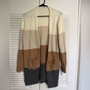 Madewell wool blend Colorblock Open Front Cardigan-size m medium